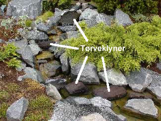 tørveklyner i havedammen